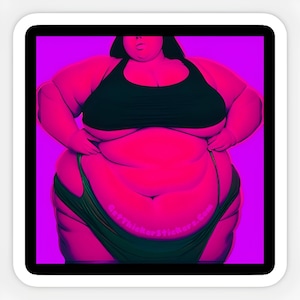 Bold SSBBW Body Positive Aufkleber - Curvy Empowerment Art, Get Dickere Aufkleber Poster Girl, Plus Size Aufkleber