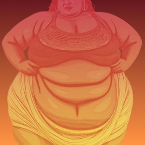 Adesivo Radiant SSBBW – Design audace e vibrante con curve, vinile di alta qualità, celebra la diversità, la positività del corpo e l'amor proprio