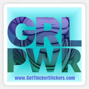 GRL PWR Empowerment Aufkleber | Große schöne Frau Vinyl Aufkleber, wasserdicht, langlebig, Selbstliebe, weibliche Empowerment, kurvige Mädchen