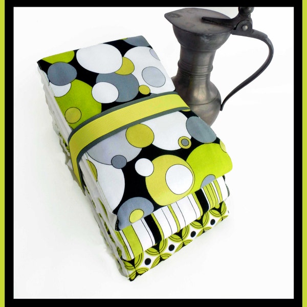 Neutral Etsy Baby Burp Cloth Set in Chartreuse, Black, Charcoal and  White- 3 Premium 6 Ply Burps