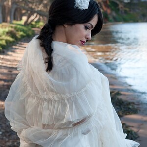 Delicate White and Ivory Beaded Bloom Peacock Hair Clip by The House of Kat Swank. LIMITED EDITION. image 3