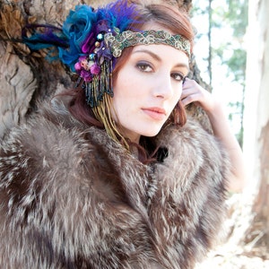 Made to Order The Joanna Headdress by The House of Kat Swank Vintage Materials, your colors image 3