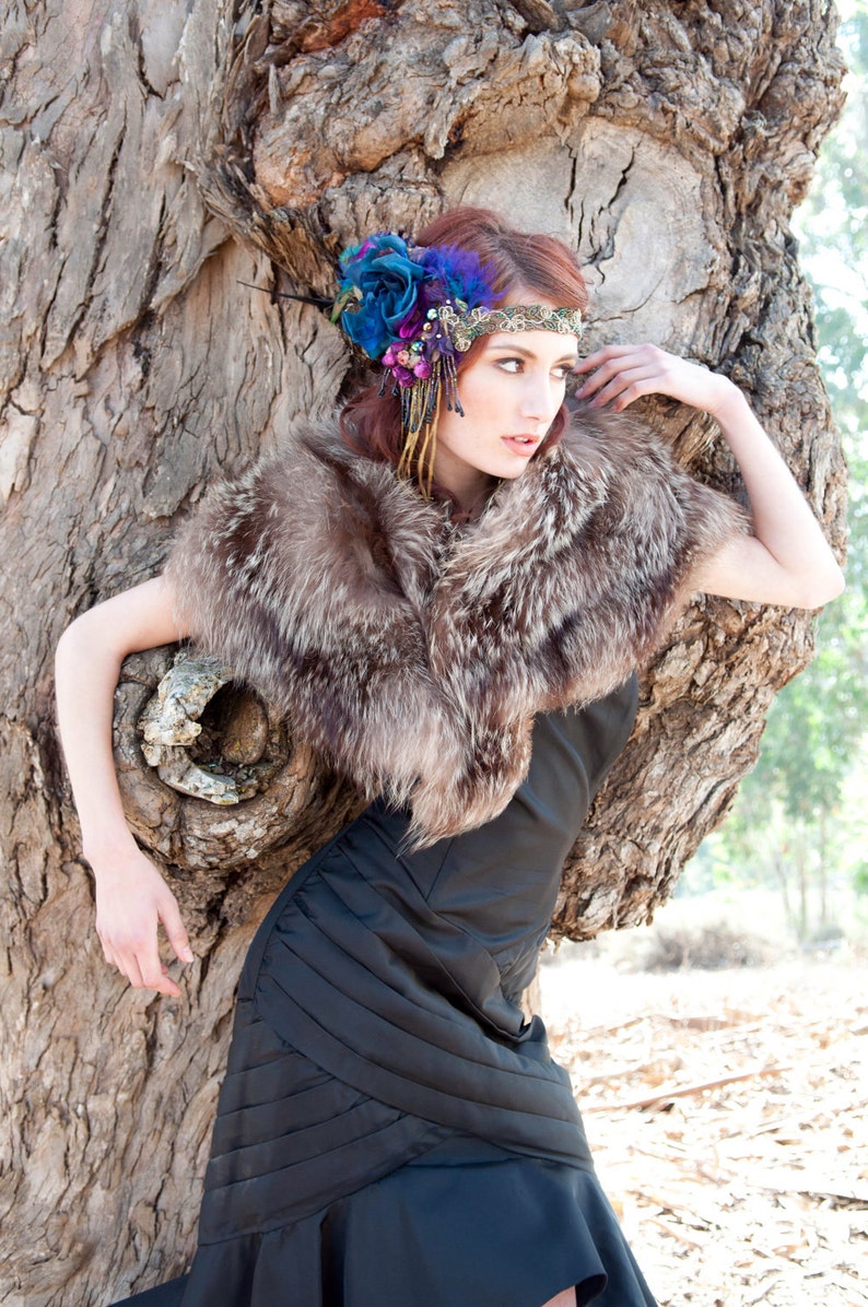 Made to Order The Joanna Headdress by The House of Kat Swank Vintage Materials, your colors image 2