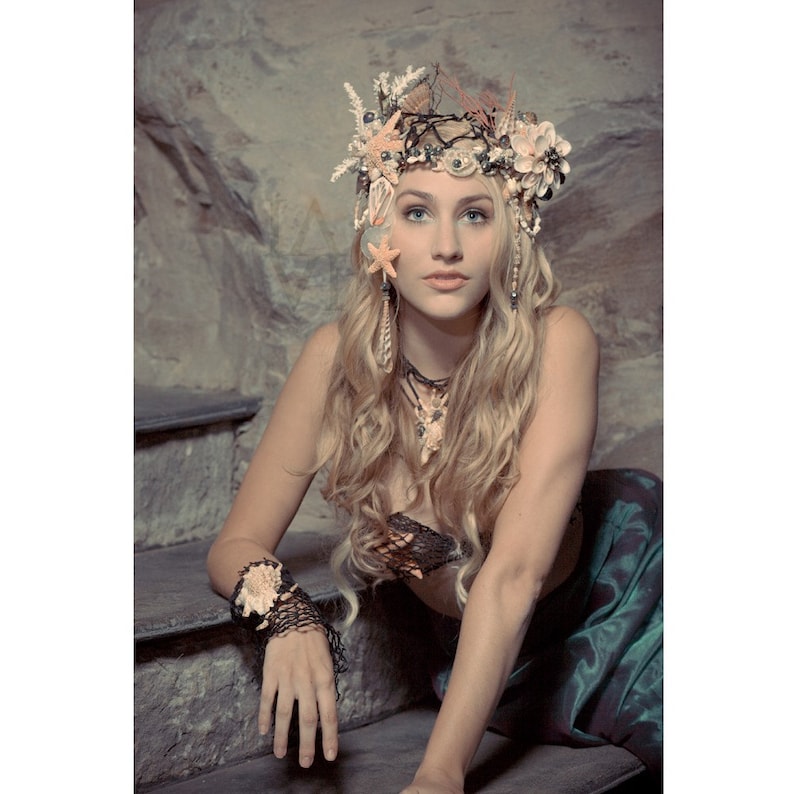 Made to order, each one is unique SIREN SONG. Mermaid headdress, LIAISON by Kat Swank. image 2