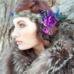 Made to Order The Joanna Headdress by The House of Kat Swank Vintage Materials, your colors image 4