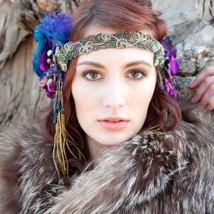 Made to Order The Joanna Headdress by The House of Kat Swank Vintage Materials, your colors image 5