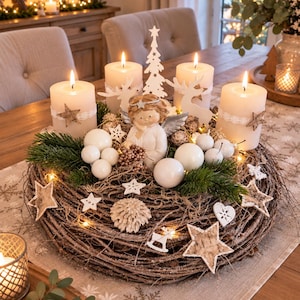 Adventskranz künstlich mit led kerzen