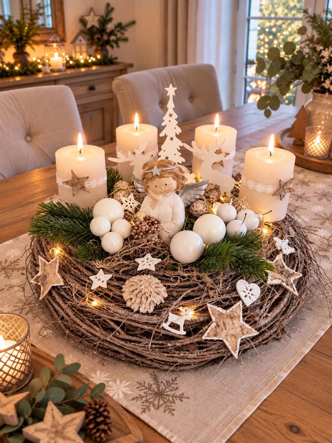 Adventskranz engel