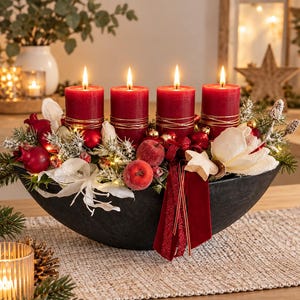 Weihnachtsgesteck mit licht