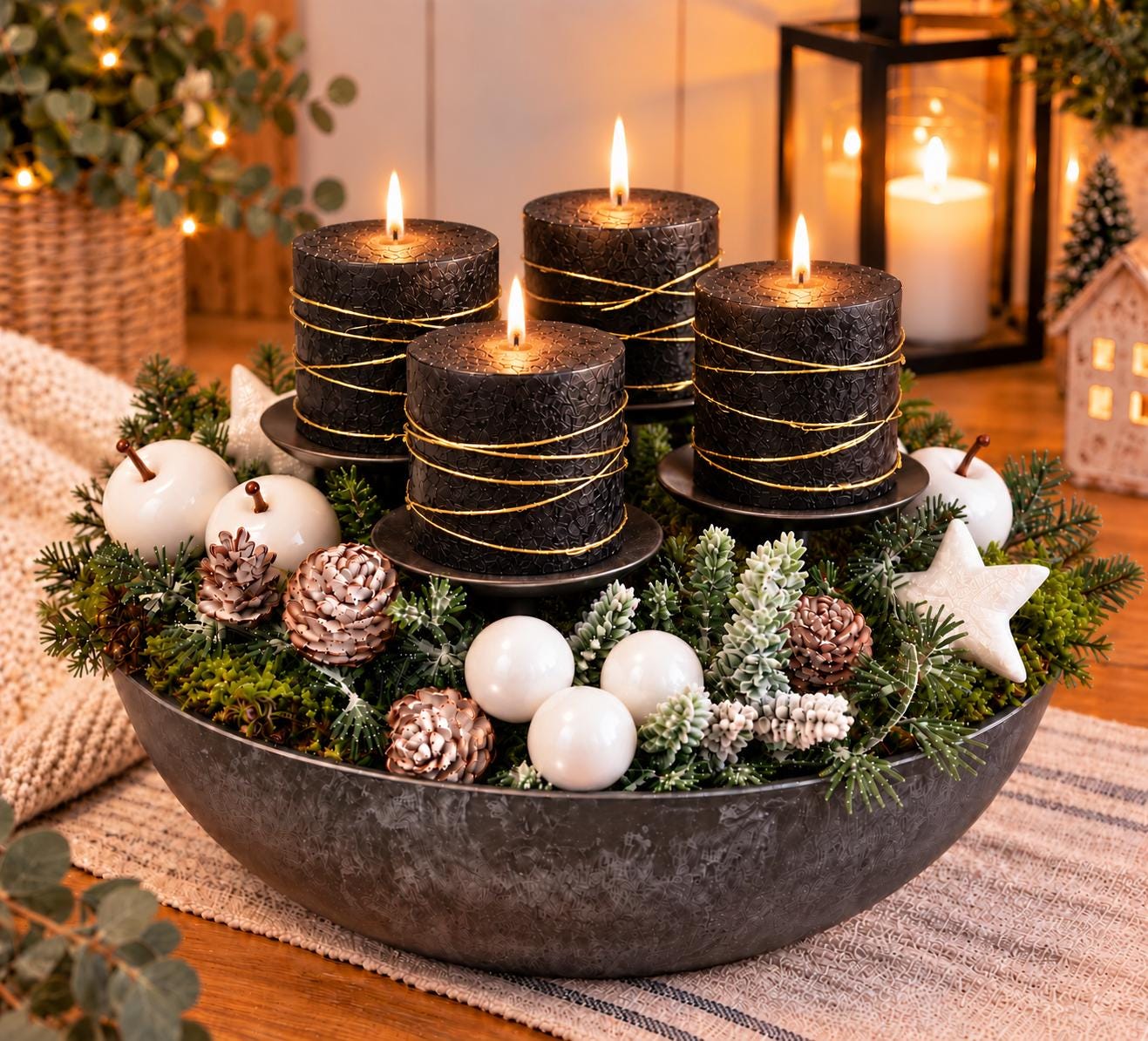 Adventskranz mit 24 kerzen