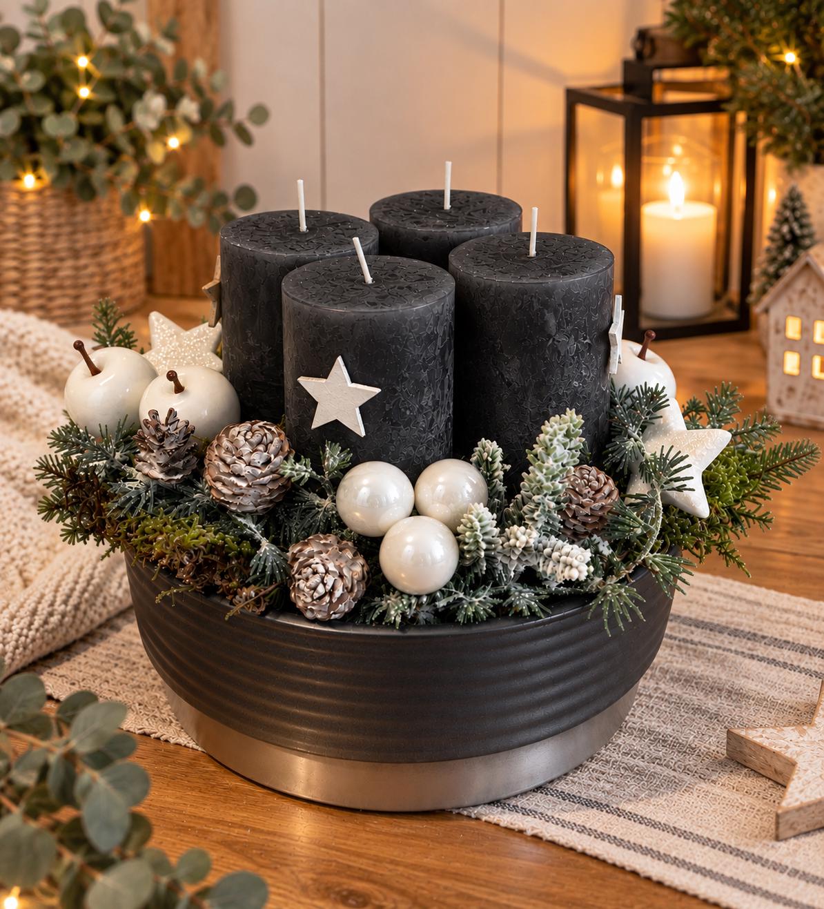 Goldener adventskranz