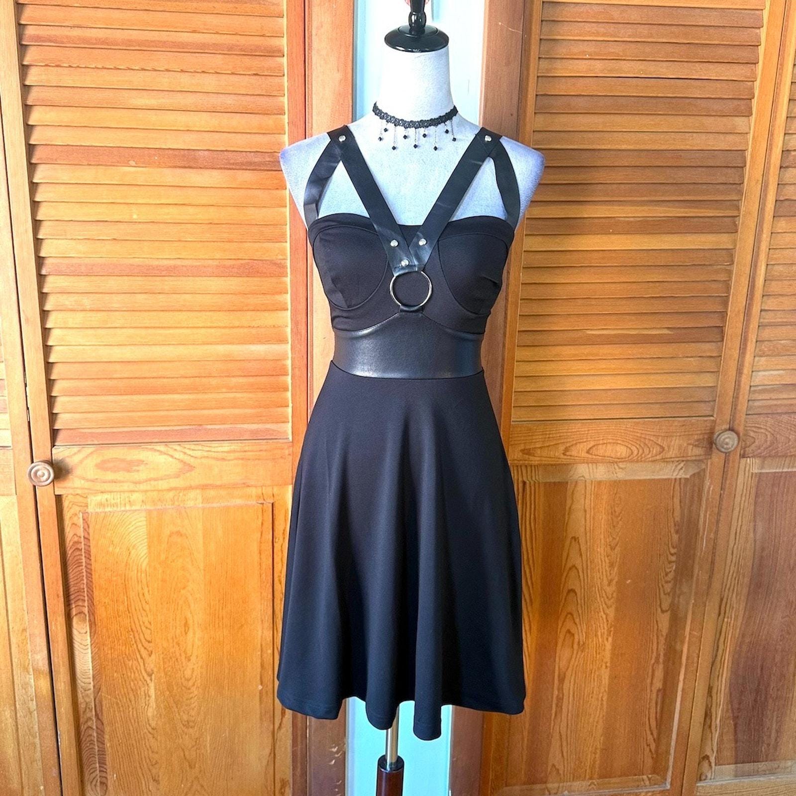 slim fit dress slacks Fifteen Twenty Women's Jennifer Faux Leather Dress in Black