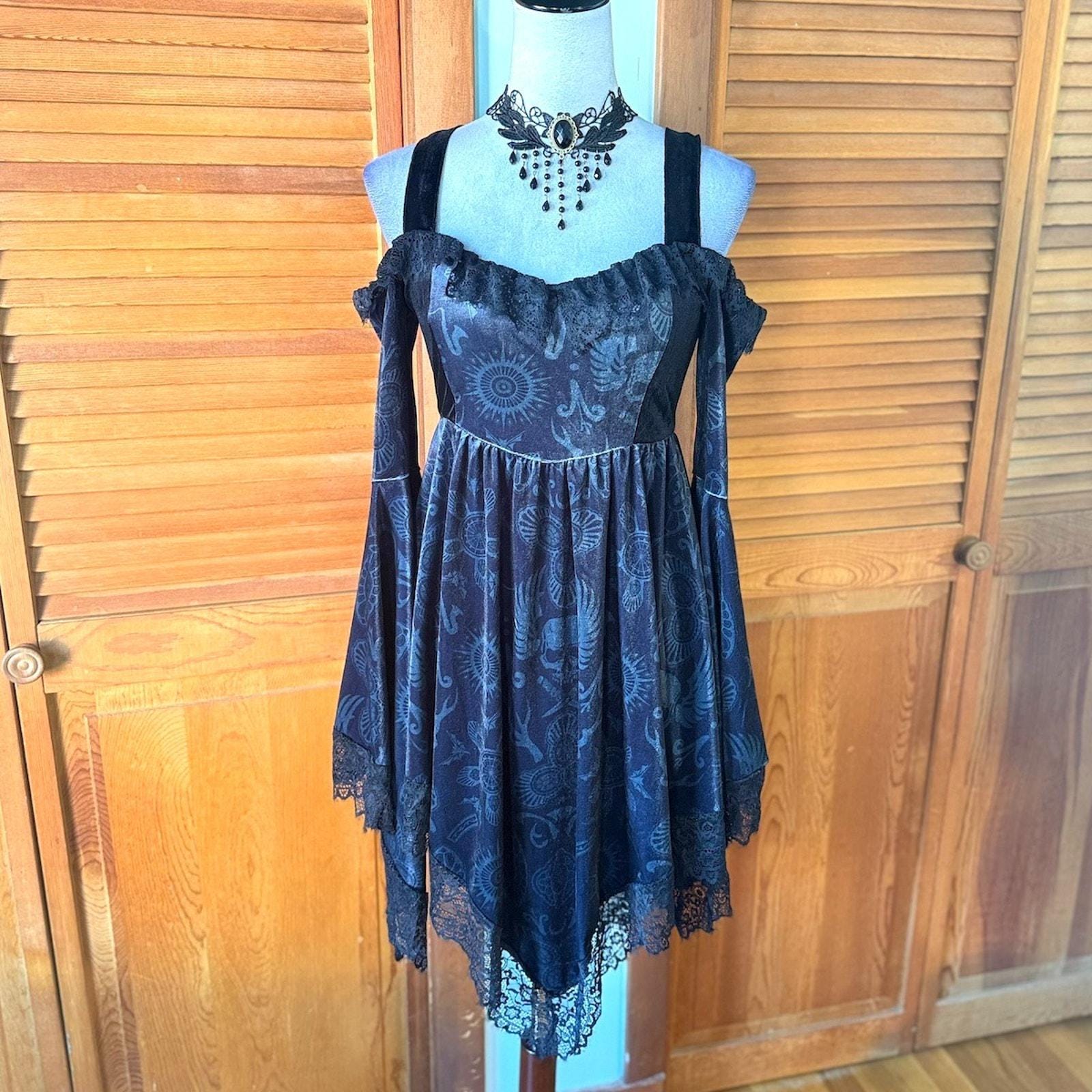 lbd plus size dresses Killstar x Corpse Bride Haunted Phase Mini Dress Purple Black main image 0