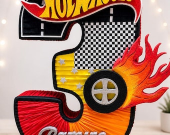 Car piñata, Car piñata, Custom birthday piñata, Personalized name piñata, Racing theme party decoration, Car number piñata
