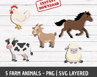 Farm Animals Svg Bundle Animals Svg Sheep Horse Cow Svg Baby Farm Animals Svg Farm Svg Digital Download Cute Farm Clipart Farm Animals Png