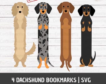 Sausage Dog Bookmark svg Template, digital svg cut file for cricut projects, layered DIY craft bookmark, Bookmark Cricut File Dog