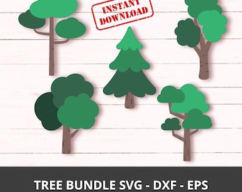 Tree SVG Bundle Tree Cut Files For Cricut Tree Svg Layered Tree Clipart Tree Clipart Forest Tree Svg Tree Silhouette Svg Tree Silhouettes