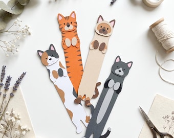 Cat Bookmark Svg Cricut Cat Svg 3d Craft Cricut Layered Cat Handmade DIY Craf Layered Cat svg Cricut Kitten Svg Cat Lover Gift Book Lover