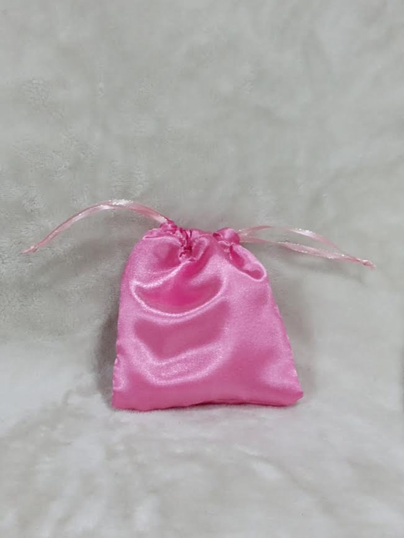 Pink Satin Fairy Tale Drawstring Bags to Store Treasures Stocking ...