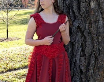 hermione granger deathly hallows red dress Hermione's red ruffle dress  Peneloping