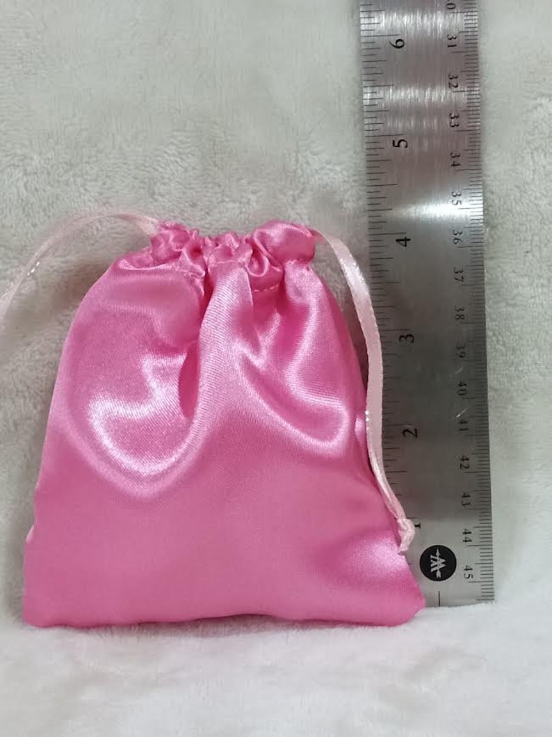 Pink Satin Fairy Tale Drawstring Bags to Store Treasures Stocking ...