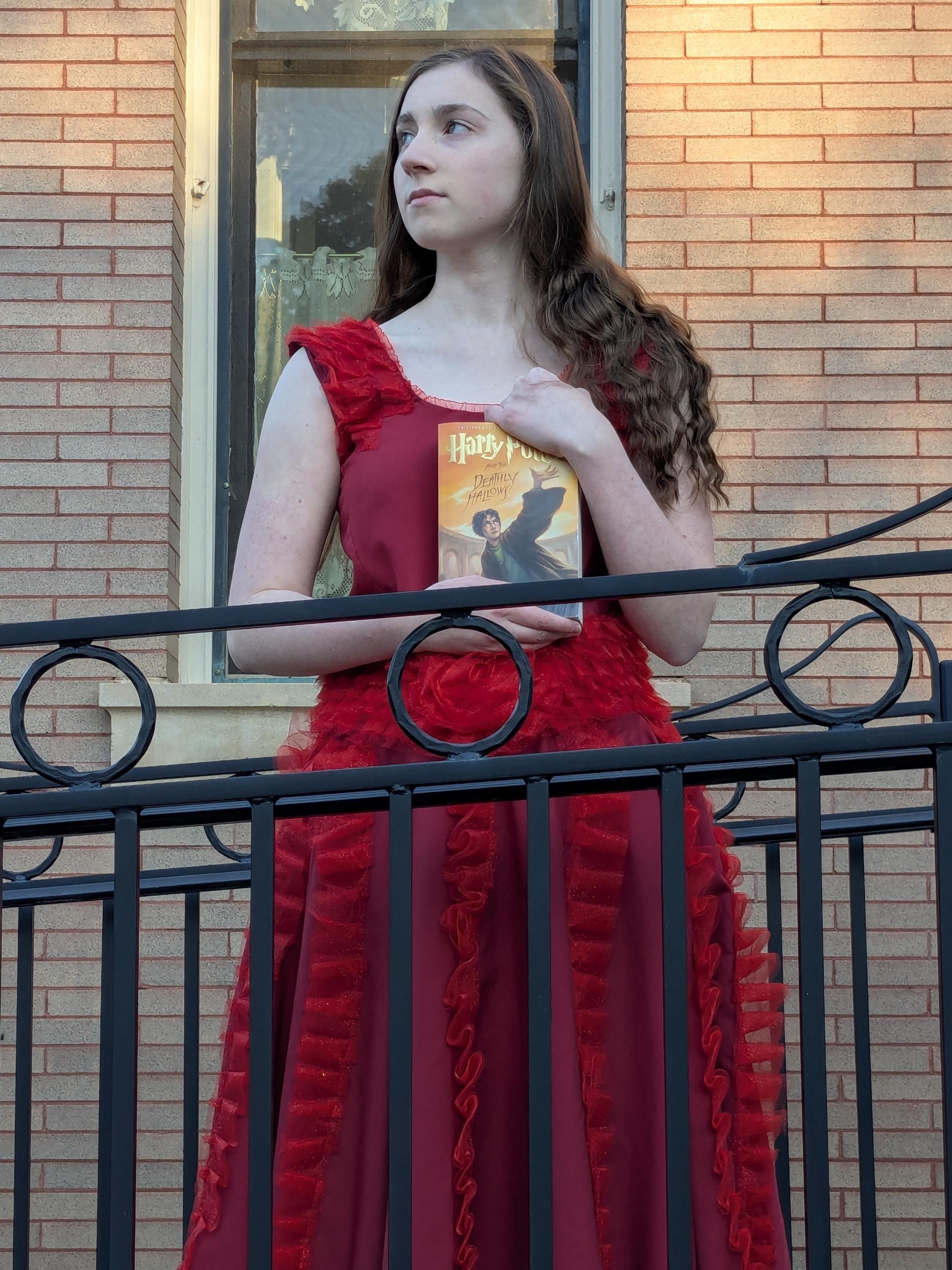 Hermione's Red Dress, Deathly Hallows Part 1, Fleur and Bill's Wedding Ballgown Costume, Perfect for Halloween, Parties, and Dances