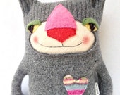 Grey Tweed Wool Sweater Kitty