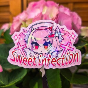 Adesivos Holo de vinil com infecção doce - Tenshi kawai, menhera Yami kawaii jirai kei Gurokawa Seringa de anjo fofa doente imagem 1