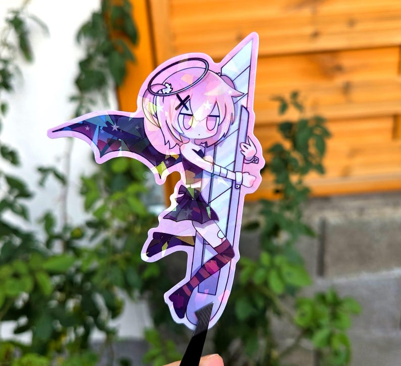 Devil & Angel Box Cutter - Tenshi kawai , menhera Yami kawaii jirai kei Gurokawa matching Vinyl Holo stickers Harajuku 2 inch image 4