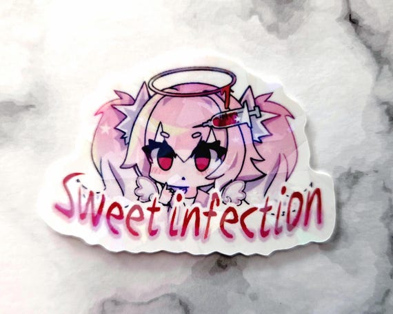 Sweet Infection Vinyl  Holo stickers- Tenshi kawai , menhera Yami kawaii jirai kei Gurokawa Angel Syringe cute sick