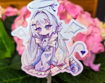 Jirai kei tenshi kawai Jersey Maid Vinyl Holo adesivos-Tenshi kawai, menhera Yami kawaii jirai kei Gurokawa Anjo diabo pastel Treino