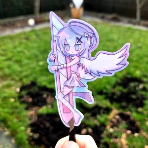 Devil & Angel Box Cutter - Tenshi kawai , menhera Yami kawaii jirai kei Gurokawa matching Vinyl Holo stickers Harajuku 2 inch image 5