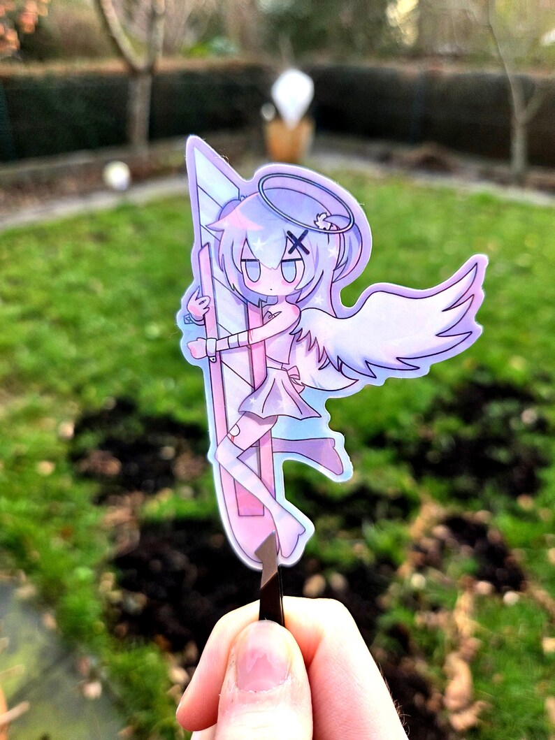 Devil & Angel Box Cutter - Tenshi kawai , menhera Yami kawaii jirai kei Gurokawa matching Vinyl Holo stickers Harajuku 2 inch image 5