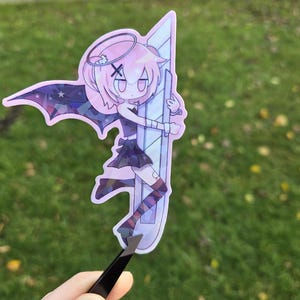 Devil & Angel Box Cutter - Tenshi kawai , menhera Yami kawaii jirai kei Gurokawa matching Vinyl Holo stickers Harajuku 2 inch image 3
