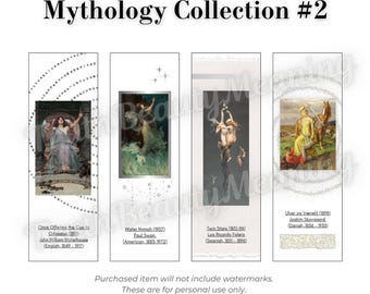 Mythology Bookmarks | 4 Printable Bookmarks | Digital Download | Book Lover | Classical Art of Women in Ancient Myth | Goddess Bookmarks