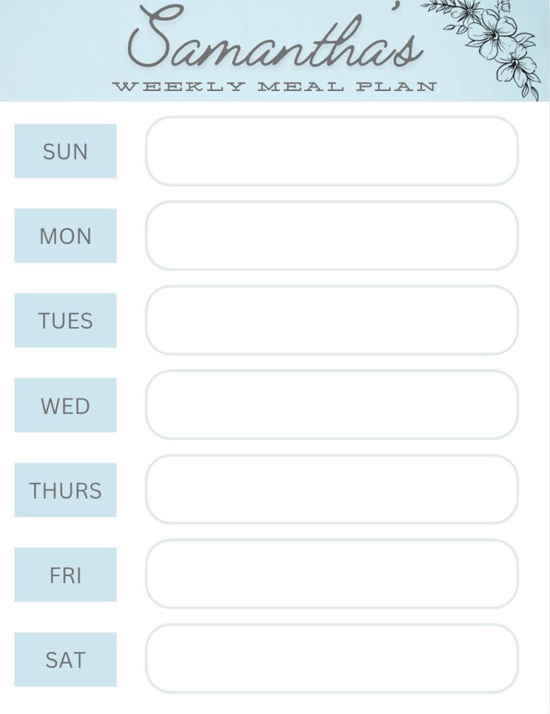 Personalized Weekly Meal Planner - Etsy