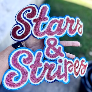 Stars and Stripes Patch, Large Patch, Patriotic Patch, Sequin Stars & Stripes Patch, Iron on Patch, DIY, Lightweight Patch, American Flag