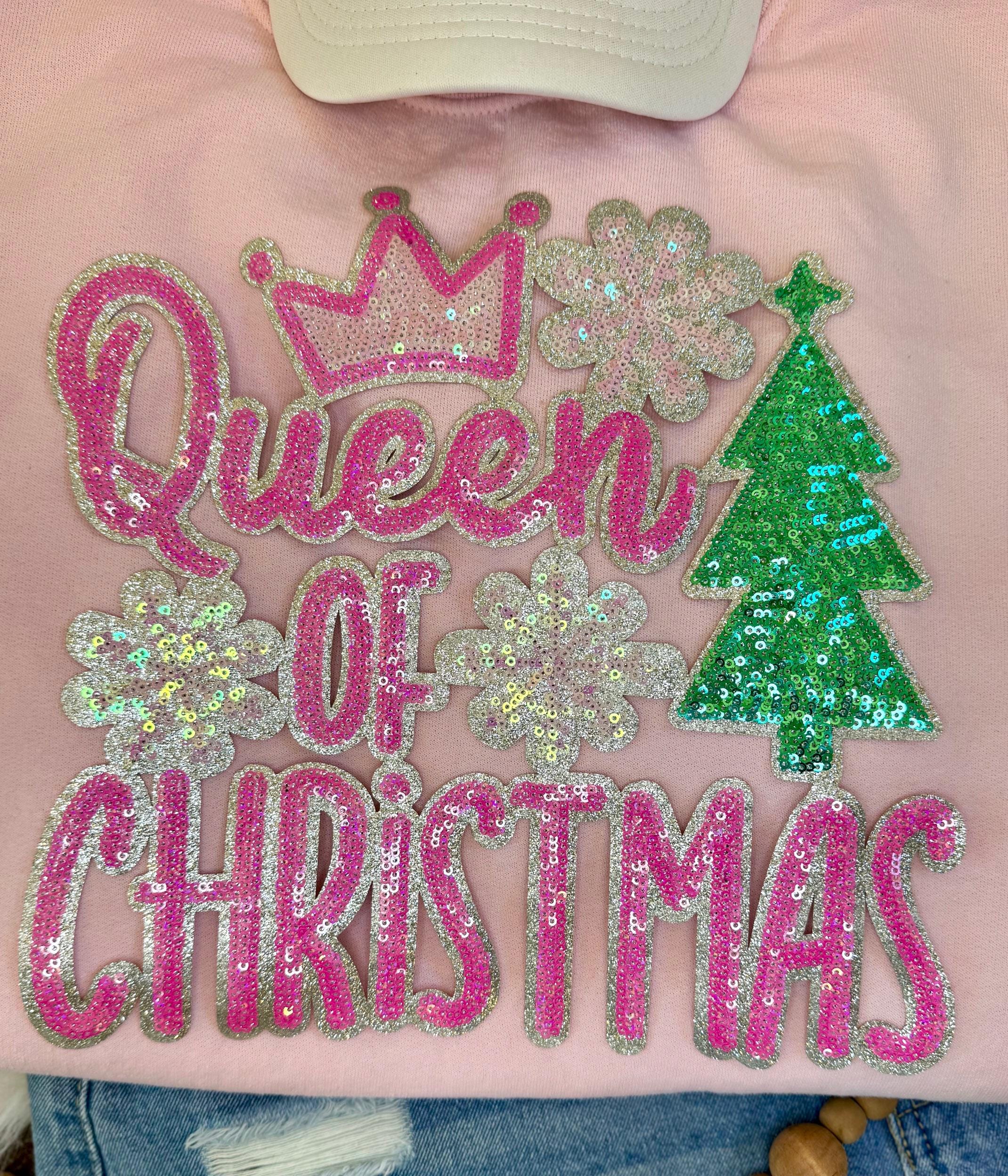 2-Pack Pink Snowflake Iron-On Embroidery Patches - Holiday & Christmas Emblems