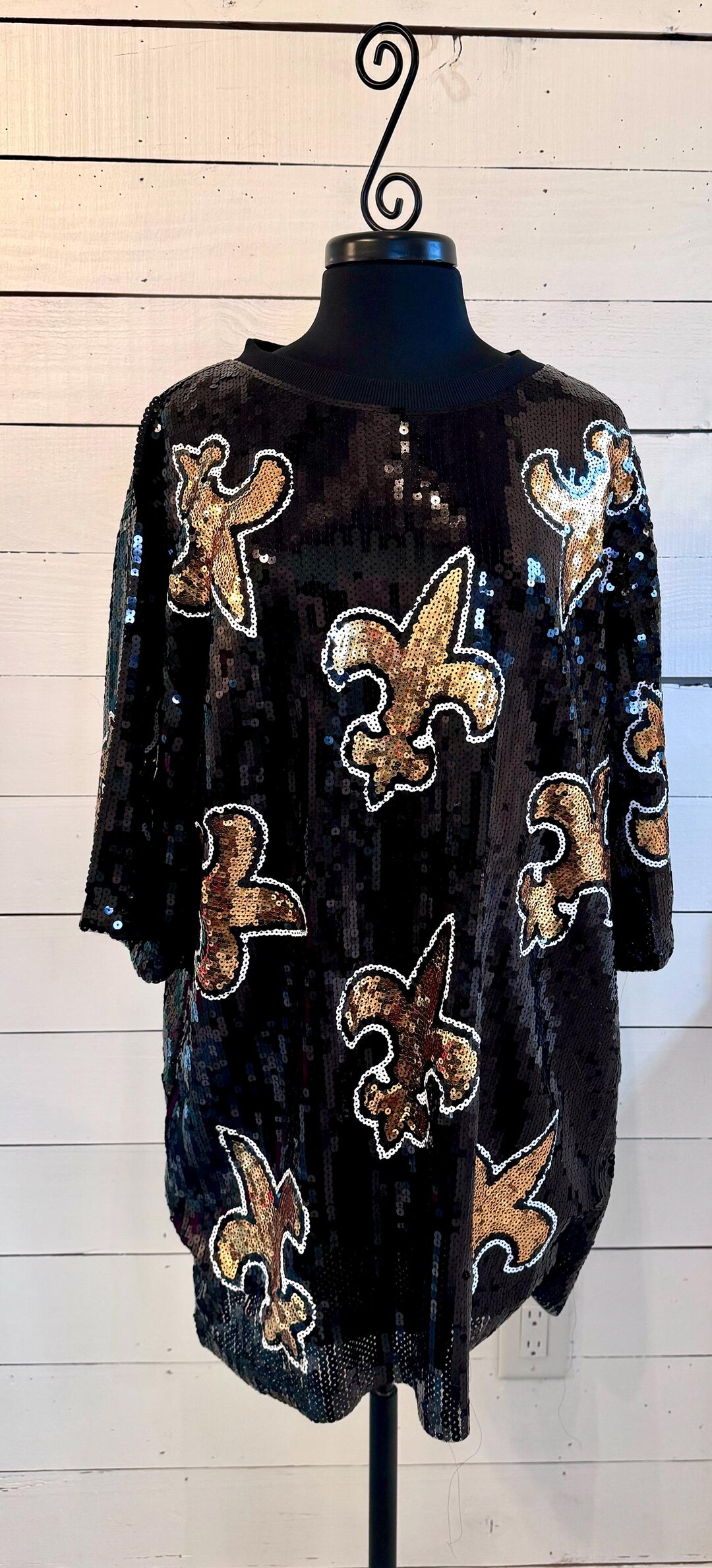 Stewart Simmons Fleur de Lis Sequin Puff Sleeve Dress main image 1