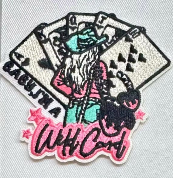 Wild Card Iron on Patch: Cowgirl Trucker Hat Applique - Etsy display picture 3