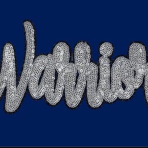 Toppa Sequin Warriors: da stirare, mascotte del giorno della partita (11 pollici)