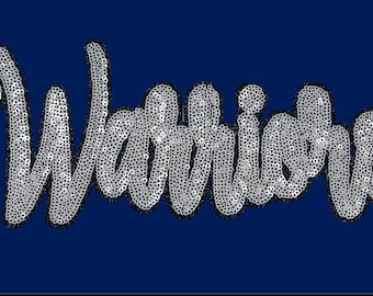 Écusson Sequin Warriors : thermocollant, mascotte du jour du match (11 pouces)