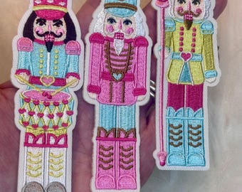 Trio notenkrakerpatch: 4" aangepaste opstrijkbare kerstpatch