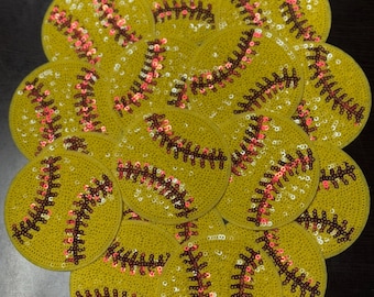 Écusson de softball, écusson de 3 pouces, écusson de softball à paillettes, écusson pour casquette de camionneur, écusson à repasser, écusson pour le match, écusson de sport, bricolage, écusson pour chapeau