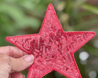 Roter Stern Pailletten Aufnäher: Bügelbild, DIY Trucker Hat
