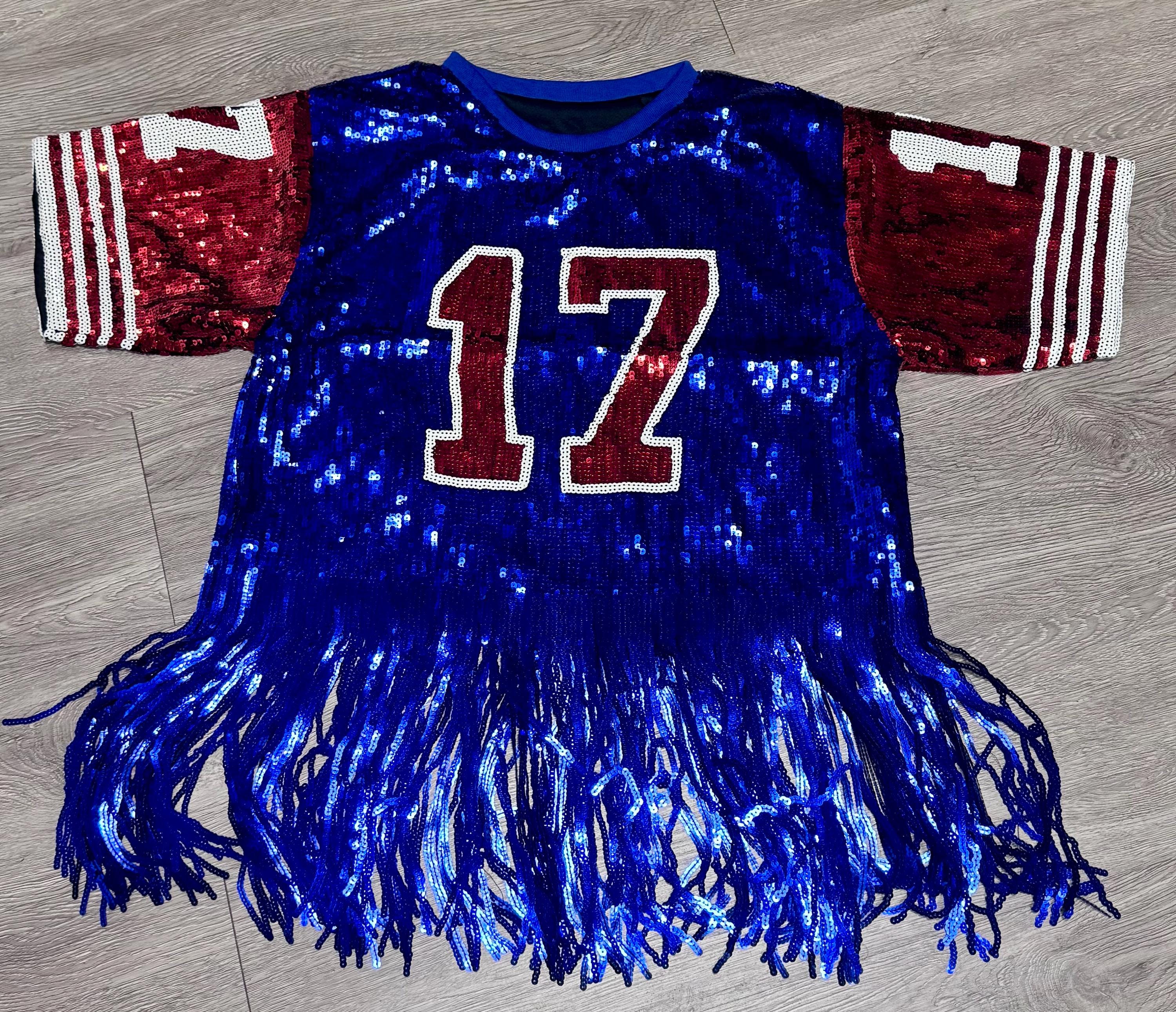 glitter football dress Short Sleeve Game Day Red Sequin Dress – South and Main Boutique main image 1