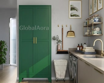 Metal Pantry Cabinet with Doors | Adjustable Shelves | Tall Storage Cabinet | Kitchen Organizer