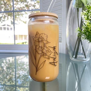 Custom coffee cups Personalized Iced Coffee Cup Party Favor Bridesmaid gifts Glass Tumbler with The Name Custom-made glasses Wedding gifts