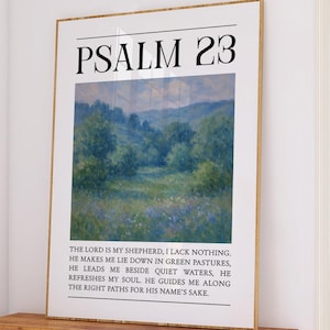 Psalm 23 Wall Art Modern Christian Wall Art Bible Verse Art Scripture Wall Art Jesus Wall Art Vintage Painting Farmhouse Decor Minimalist