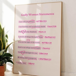 Affirmation Bible Verses Wall Art Christian Girl Gifts Pink Christian Wall Art Printable Christian Aesthetic Wall Art Scripture Wall Art